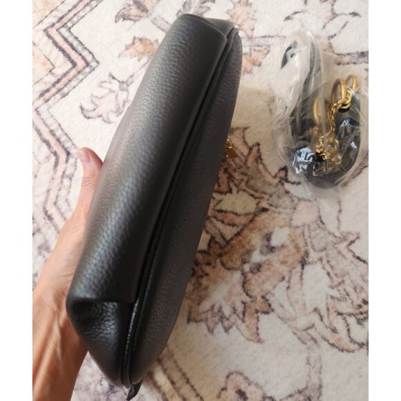 ITAMOOD Black Leather & Gold Chest Crossbody Bag NWOT - Picture 7 of 7